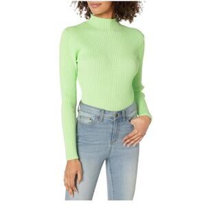 Finders Keepers Green Ribbed Mock Neck Sweater Medium D2454